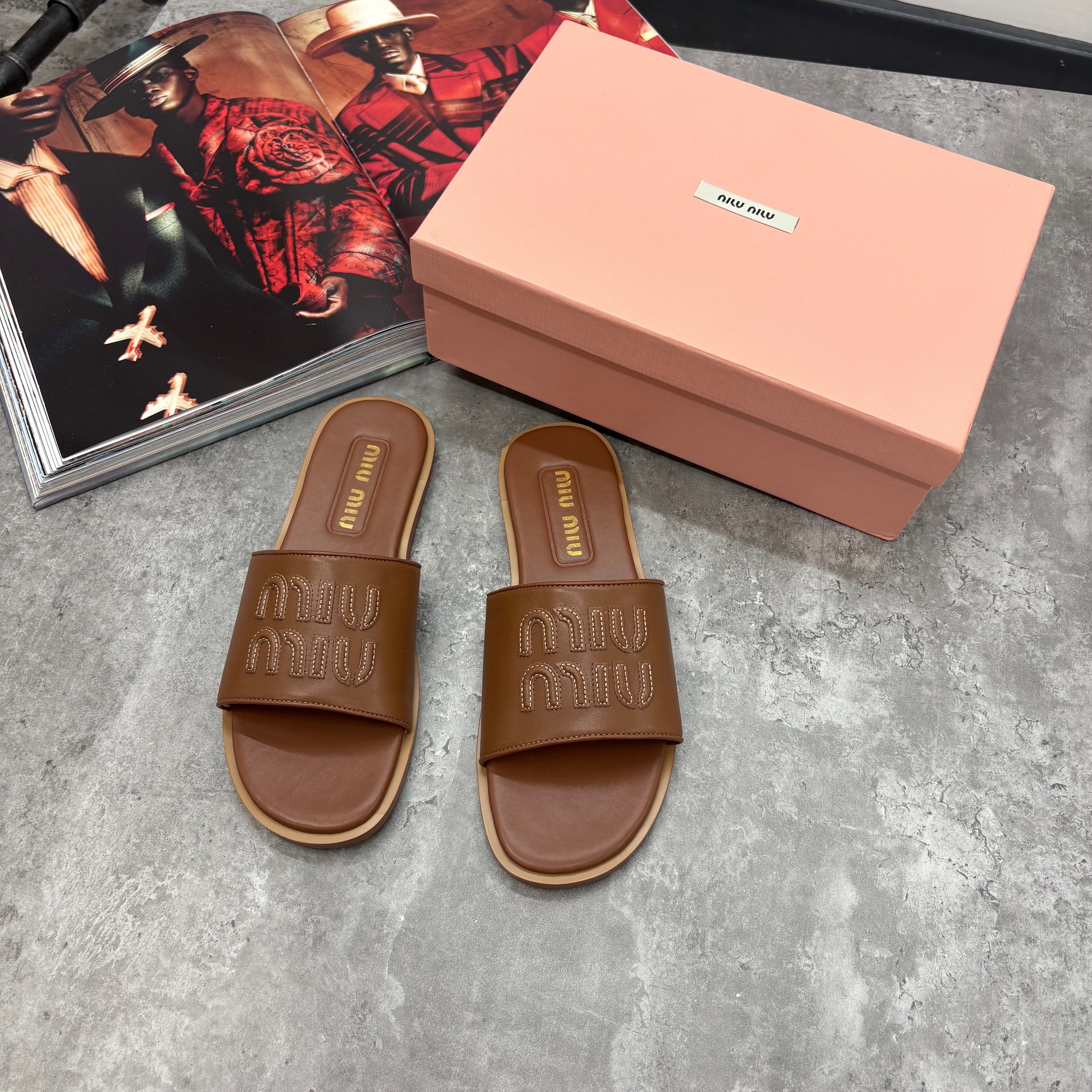 MM - WOMENS SLIDES - BROWN