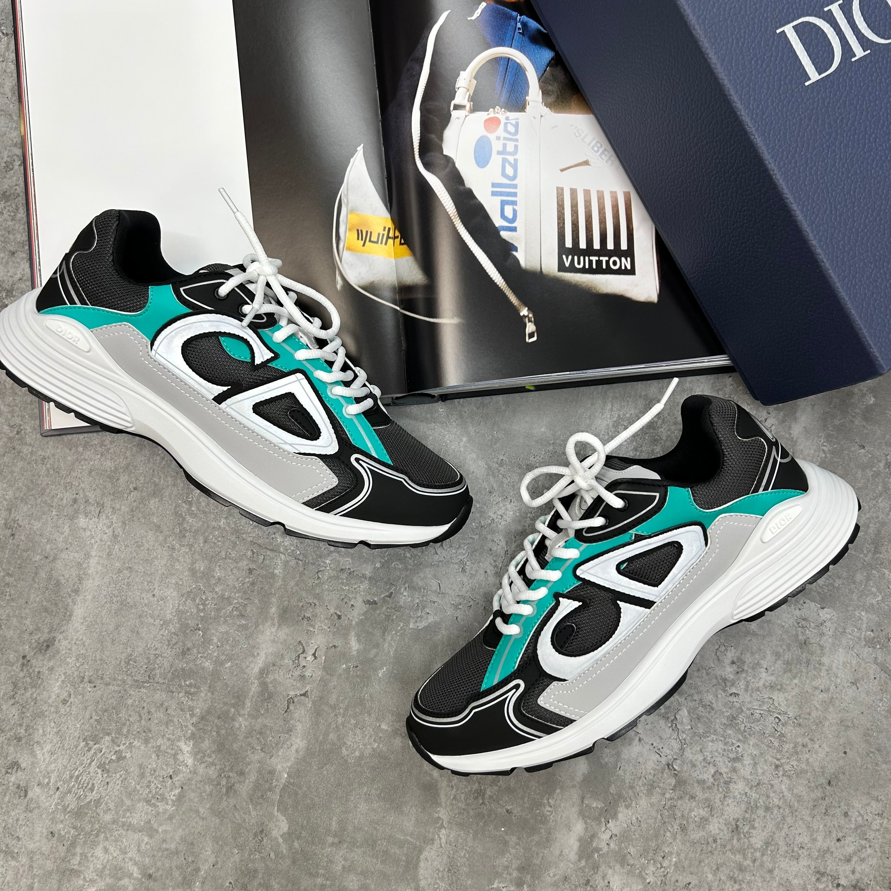 (PRE-ORDER) B30 TRAINERS - BLACK/GREY/GREEN