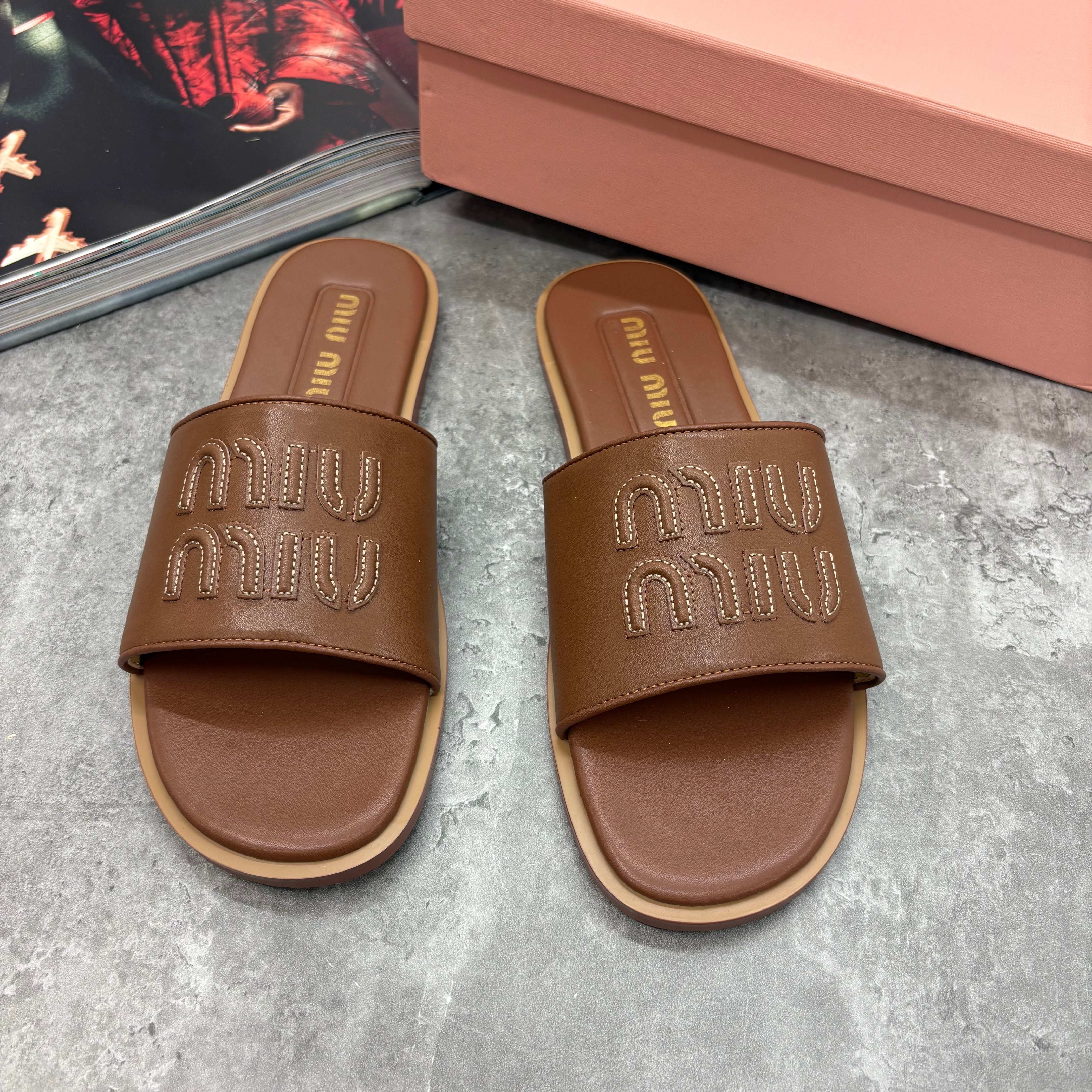 MM - WOMENS SLIDES - BROWN