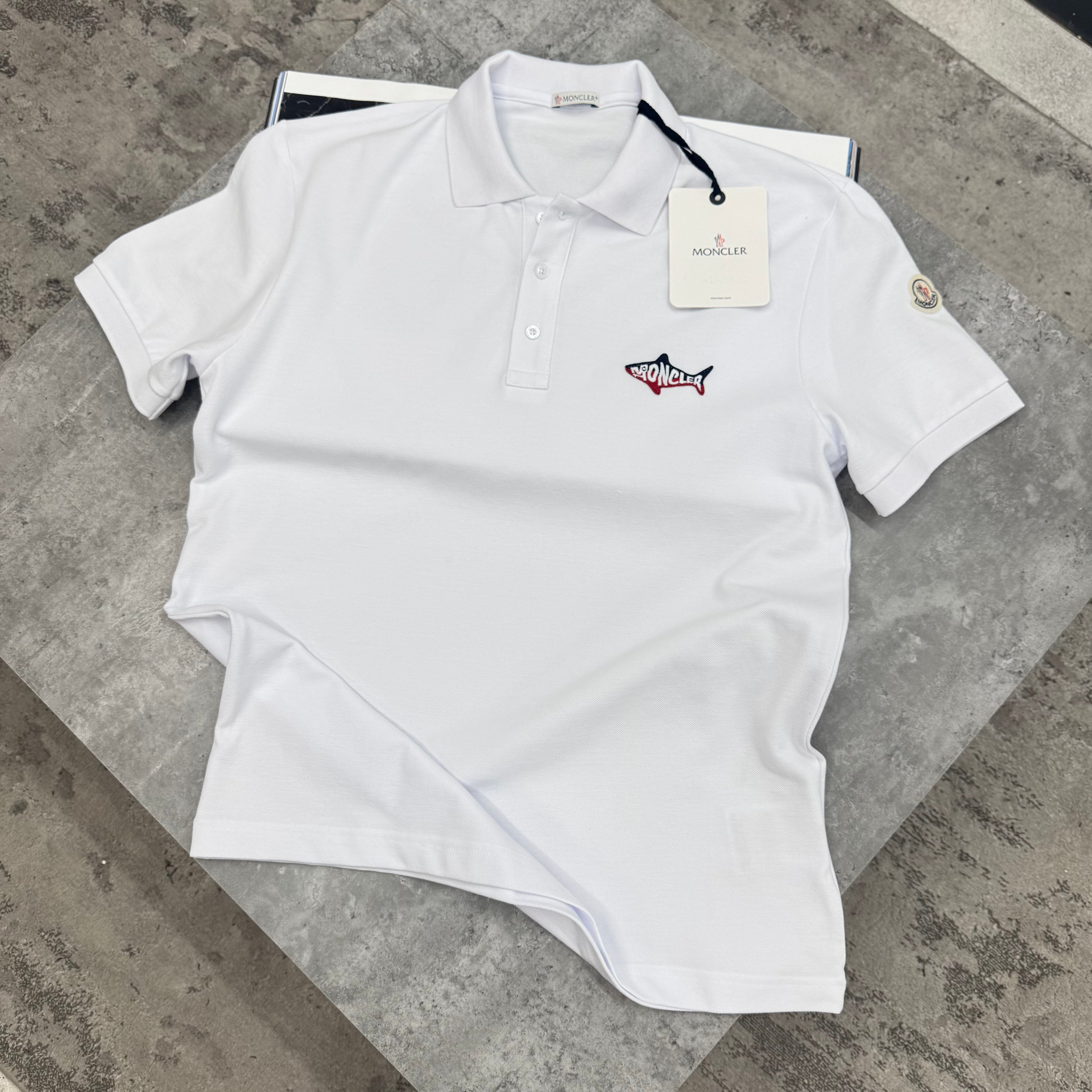 MNCLR - SHARK LOGO POLO - WHITE